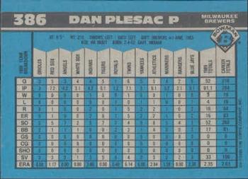 Dan Plesac  baseball card collectible - Main Image 2