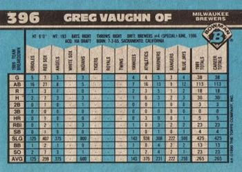 Greg Vaughn  baseball card collectible - Main Image 2