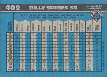 Billy Spiers  baseball card collectible - Main Image 2