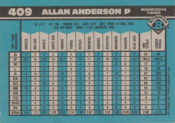 Allan Anderson  baseball card collectible - Main Image 2