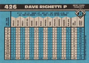 Dave Righetti  baseball card collectible - Main Image 2