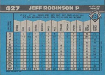 Jeff Robinson  baseball card collectible - Main Image 2
