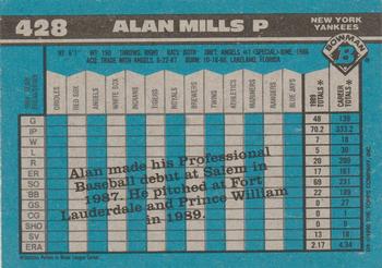 Alan Mills  baseball card collectible - Main Image 2