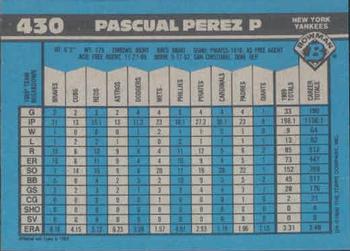 Pascual Perez  baseball card collectible - Main Image 2
