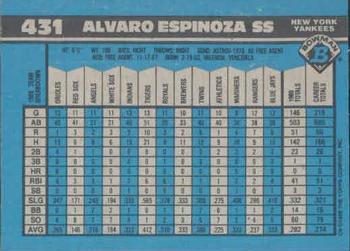 Alvaro Espinoza  baseball card collectible - Main Image 2