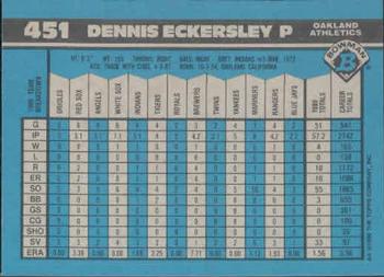 Dennis Eckersley  baseball card collectible - Main Image 2