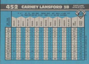 Carney Lansford  baseball card collectible - Main Image 2