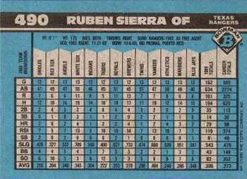Ruben Sierra  baseball card collectible - Main Image 2
