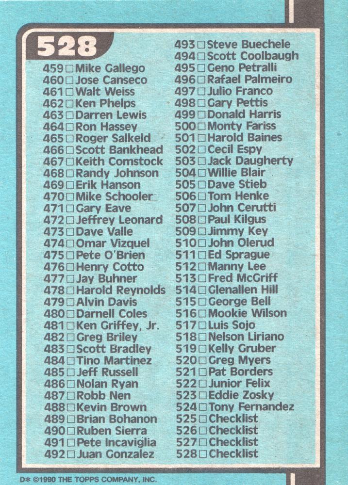 Checklist: 397-528  baseball card collectible - Main Image 2