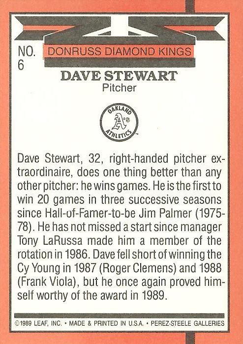 Dave Stewart  baseball card collectible - Main Image 2