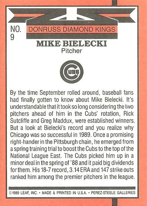 Mike Bielecki  baseball card collectible - Main Image 2