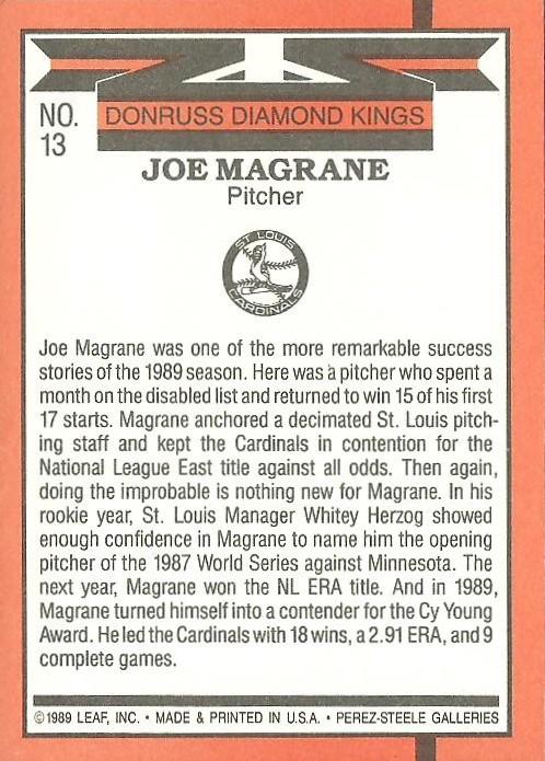 Joe Magrane  baseball card collectible - Main Image 2