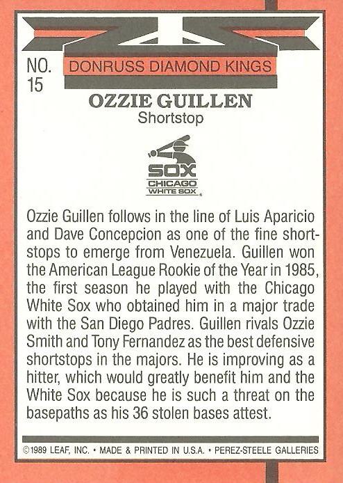 Ozzie Guillen  baseball card collectible - Main Image 2