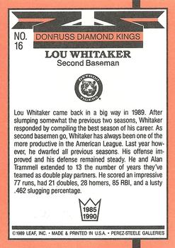 Lou Whitaker  baseball card collectible - Main Image 2