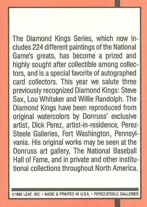 Diamond Kings Checklist  baseball card collectible - Main Image 2