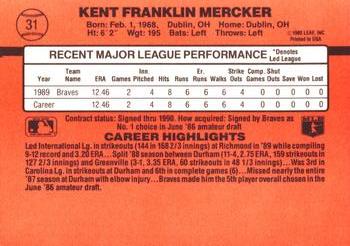 Kent Mercker  baseball card collectible - Main Image 2