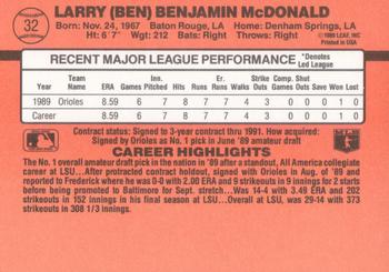 Ben McDonald  baseball card collectible - Main Image 2