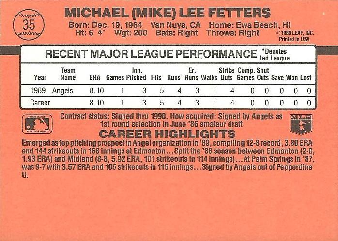 Mike Fetters  baseball card collectible - Main Image 2