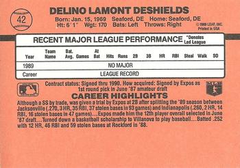 Delino DeShields  baseball card collectible - Main Image 2