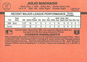 Julio Machado  baseball card collectible - Main Image 2