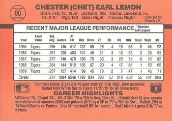 Chet Lemon  baseball card collectible - Main Image 2