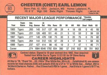 Chet Lemon  baseball card collectible - Main Image 2