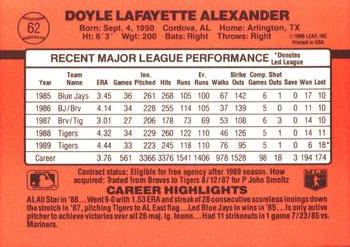 Doyle Alexander  baseball card collectible - Main Image 2