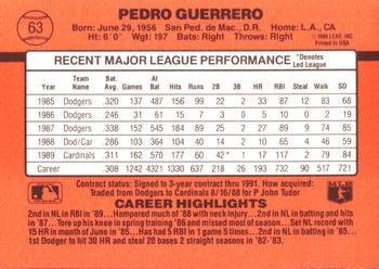 Pedro Guerrero  baseball card collectible - Main Image 2