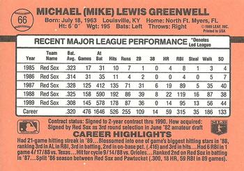 Mike Greenwell  baseball card collectible - Main Image 2