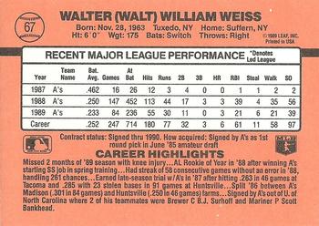 Walt Weiss  baseball card collectible - Main Image 2