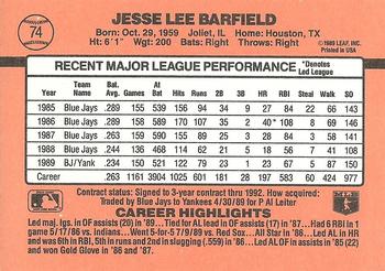 Jesse Barfield  baseball card collectible - Main Image 2