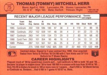 Tommy Herr  baseball card collectible - Main Image 2