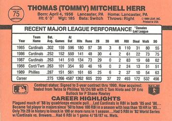 Tommy Herr  baseball card collectible - Main Image 2