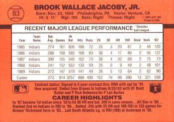 Brook Jacoby  baseball card collectible - Main Image 2