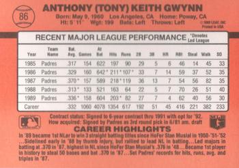 Tony Gwynn  baseball card collectible - Main Image 2