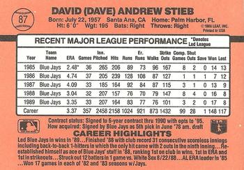 Dave Stieb  baseball card collectible - Main Image 2