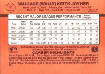 Wally Joyner  baseball card collectible - Main Image 2
