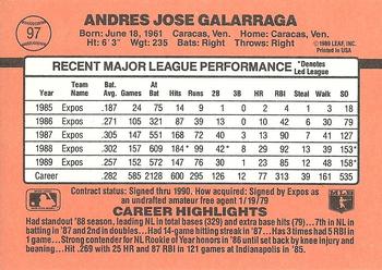 Andres Galarraga  baseball card collectible - Main Image 2
