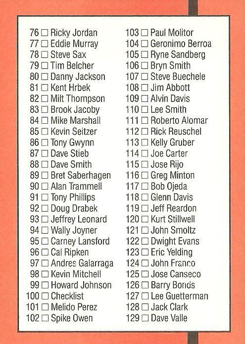 Checklist 28-129  baseball card collectible - Main Image 2