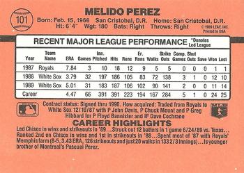 Melido Perez  baseball card collectible - Main Image 2