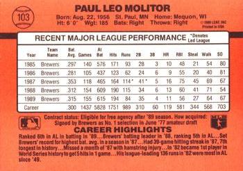 Paul Molitor  baseball card collectible - Main Image 2
