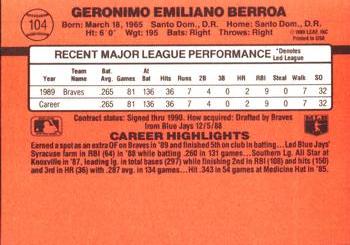 Geronimo Berroa  baseball card collectible - Main Image 2