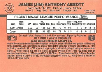 Jim Abbott  baseball card collectible - Main Image 2