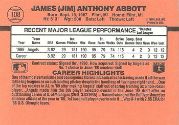 Jim Abbott  baseball card collectible - Main Image 2