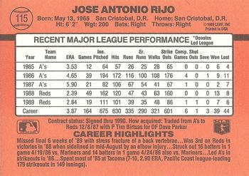 Jose Rijo  baseball card collectible - Main Image 2
