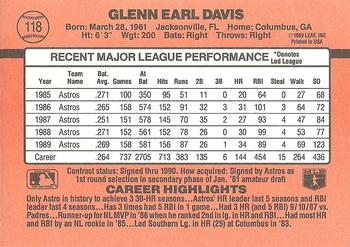 Glenn Davis  baseball card collectible - Main Image 2