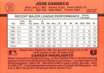 Jose Canseco  baseball card collectible - Main Image 2