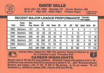 Dave Valle  baseball card collectible - Main Image 2