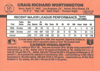 Craig Worthington  baseball card collectible - Main Image 2