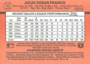 Julio Franco  baseball card collectible - Main Image 2